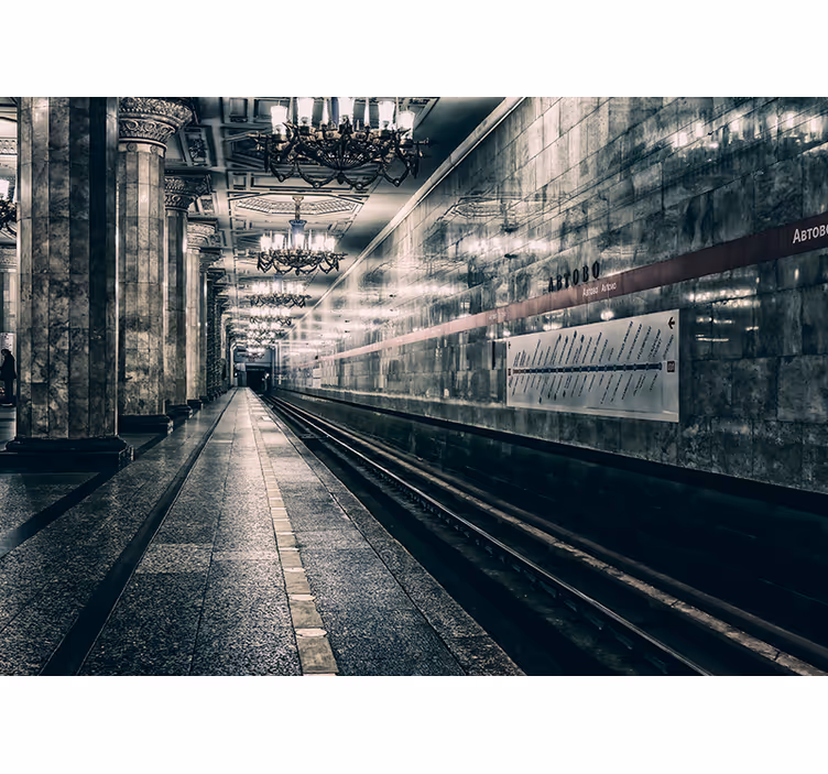 Tenda a rullo grigia piattaforma metro - TenStickers