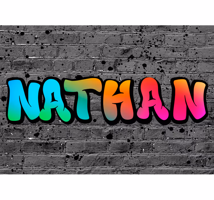 Tenda a rullo grigia nome arcobaleno in mattoni - TenStickers