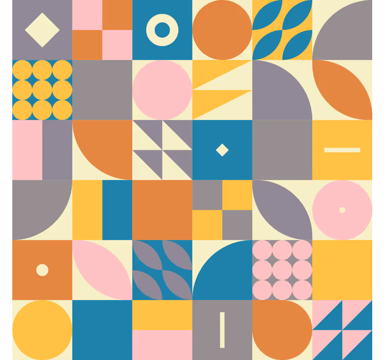 Tenda a rullo vintage geometrica retro - TenStickers