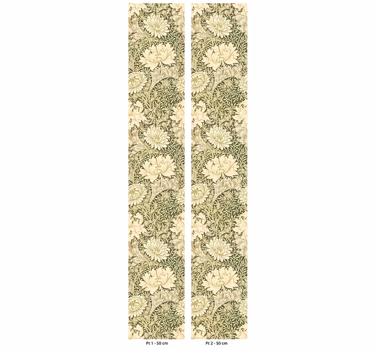 Tenda a rullo vintage crisantemo in stile art nouveau - TenStickers