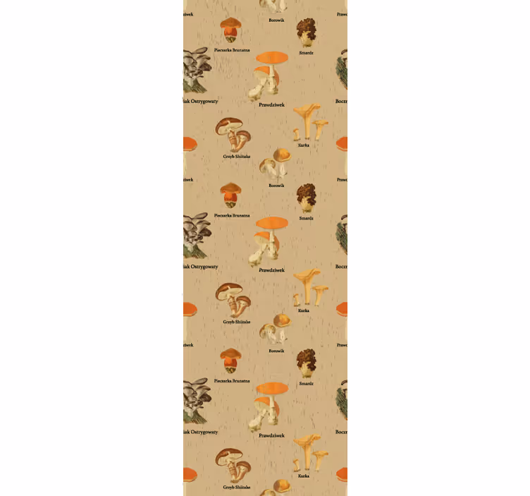 Tenda a rullo vintage tipi di funghi vintage - TenStickers