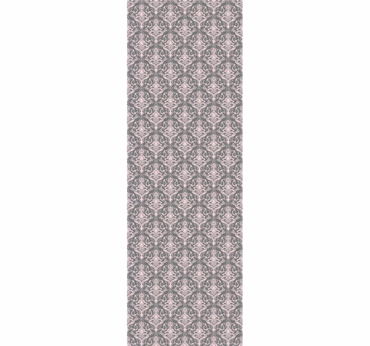 Tenda a rullo vintage motivo righe grigio scuro e rosa - TenStickers
