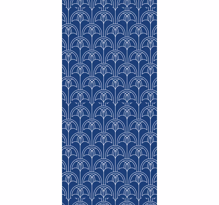 Tenda a rullo vintage arco bianco su sfondo blu - TenStickers