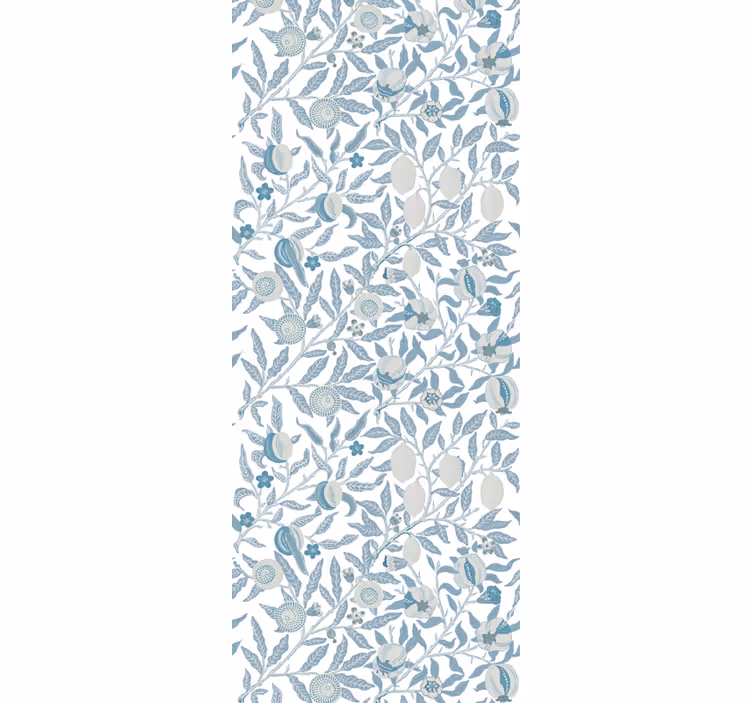 Tenda a rullo vintage fiori blu stile vittoriano - TenStickers