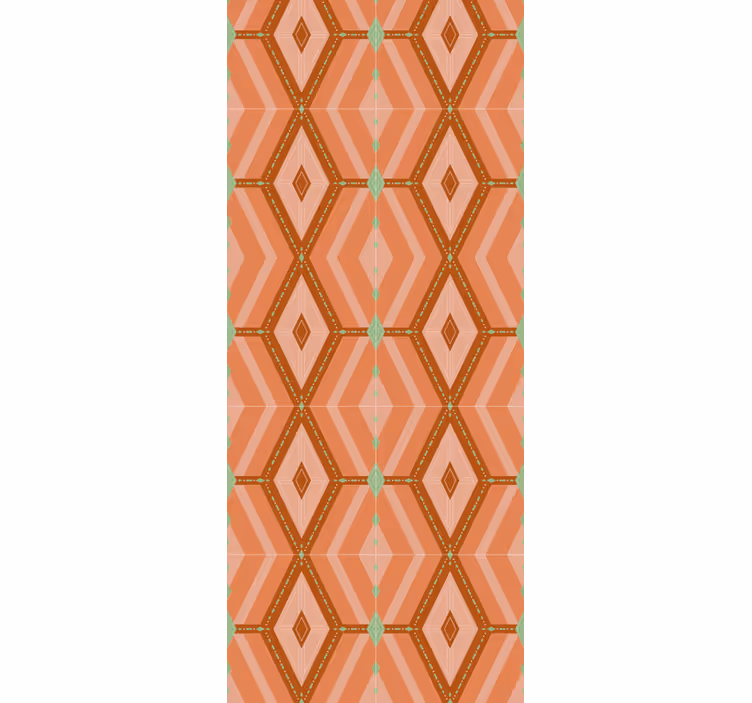Tenda a rullo vintage toni autunnali geometrici anni '30 - TenStickers