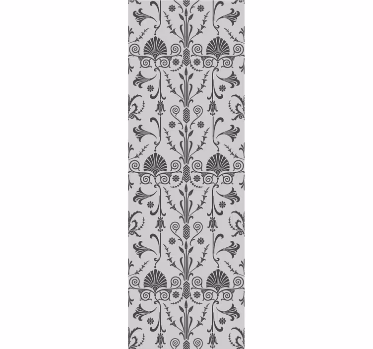 Tenda a rullo vintage motivo floreale grigio provinciale - TenStickers