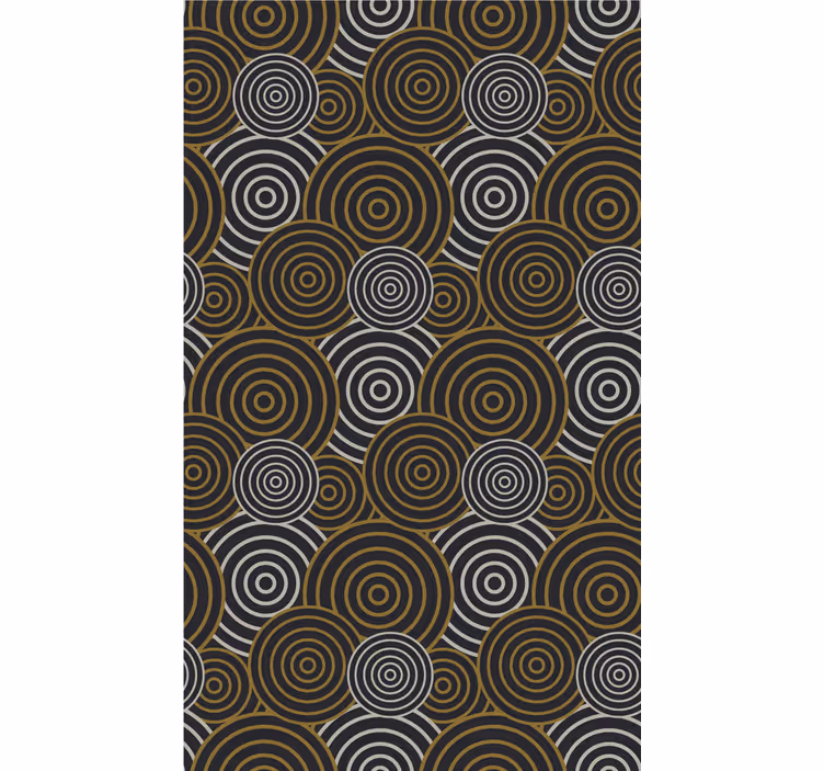 Tenda a rullo vintage con motivi circolari a linee - TenStickers