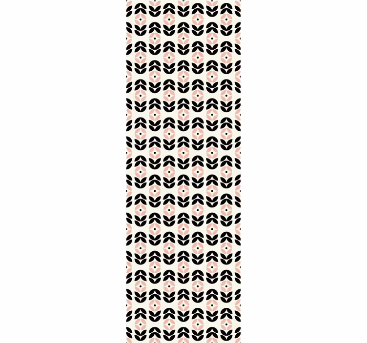 Tenda a rullo vintage con motivo floreale geometrico rosa - TenStickers