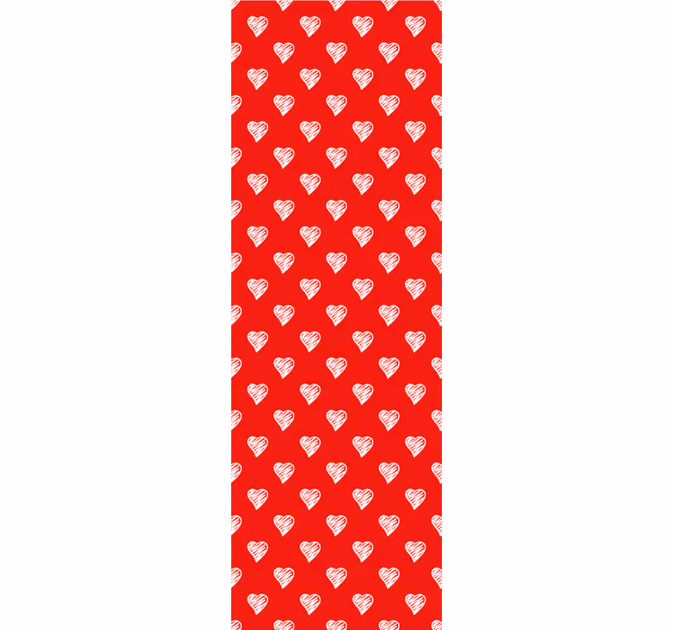 Tenda a rullo vintage motivo cuori linee bianche - TenStickers