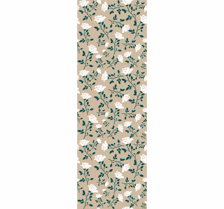 Tenda a rullo vintage motivo rose bianche vintage - TenStickers