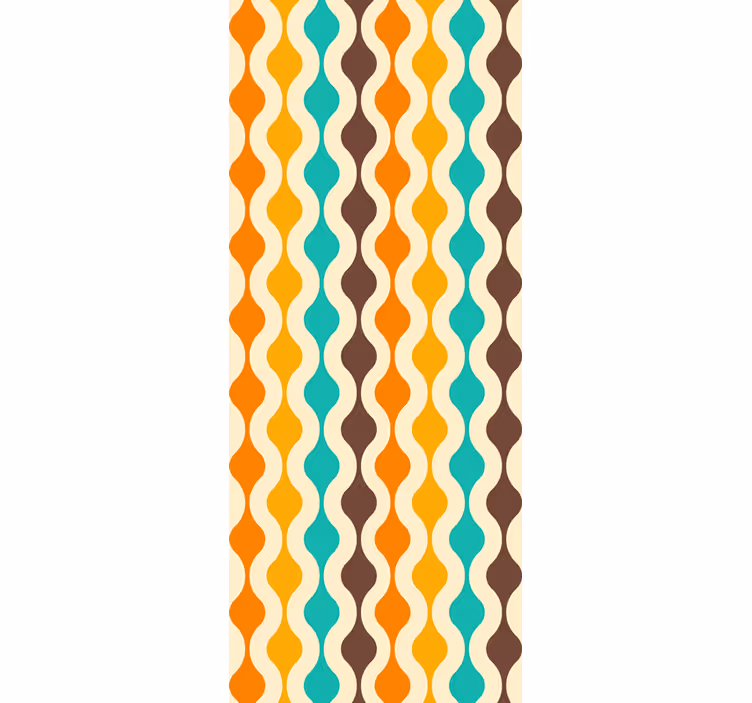 Tenda a rullo vintage onde retro curvy - TenStickers
