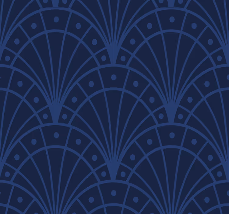 Tenda a rullo vintage blu navy art déco - TenStickers