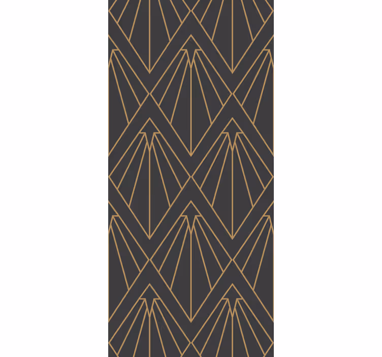 Tenda a rullo vintage stile decorativo oro e linee - TenStickers