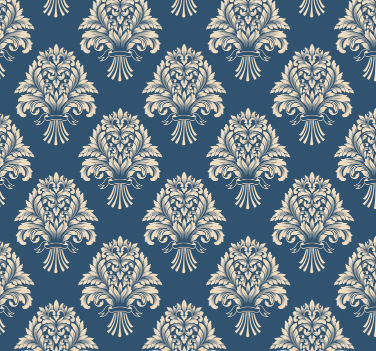 Tenda a rullo vintage design floreale barocco - TenStickers
