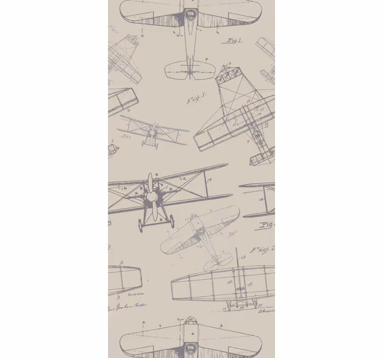 Tenda a rullo vintage con motivo aerei vintage - TenStickers