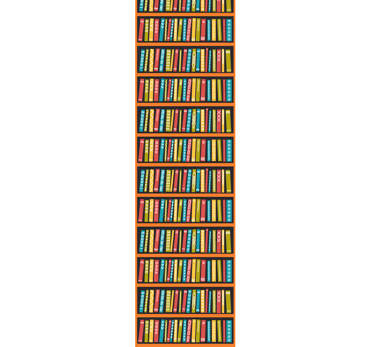 Tenda a rullo vintage biblioteca colorata completa - TenStickers