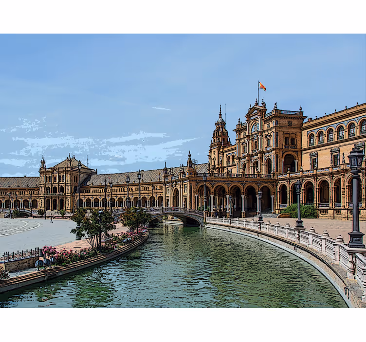 Tenda a rullo soggiorno plaza spagna a siviglia - TenStickers