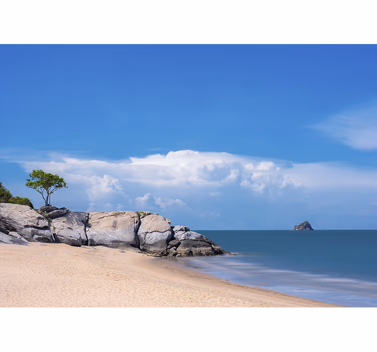 Tenda a rullo soggiorno paradiso sulla terra - TenStickers