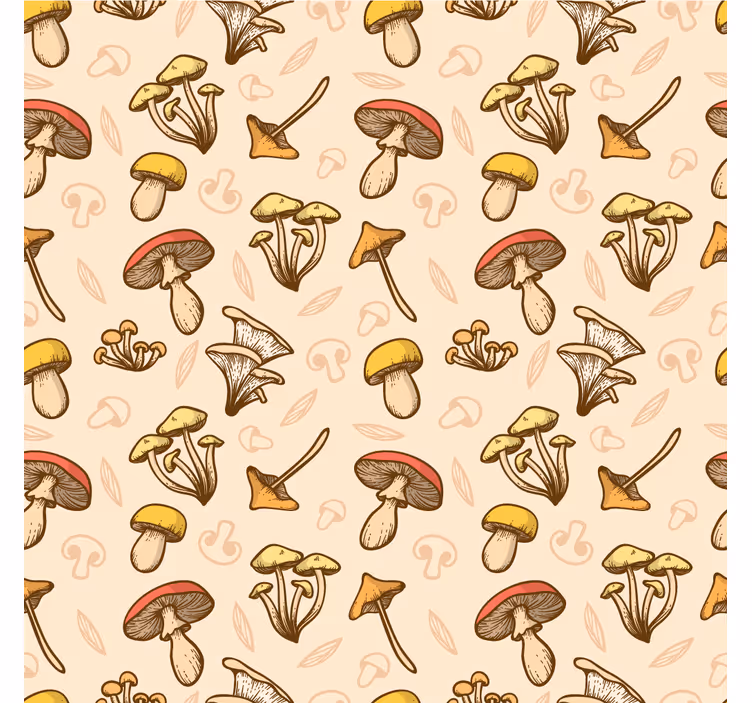 Tenda a rullo soggiorno motivo vari funghi - TenStickers