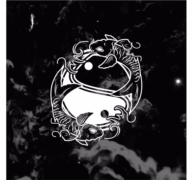 Tenda a rullo soggiorno pesce dell'equilibrio yin yang - TenStickers