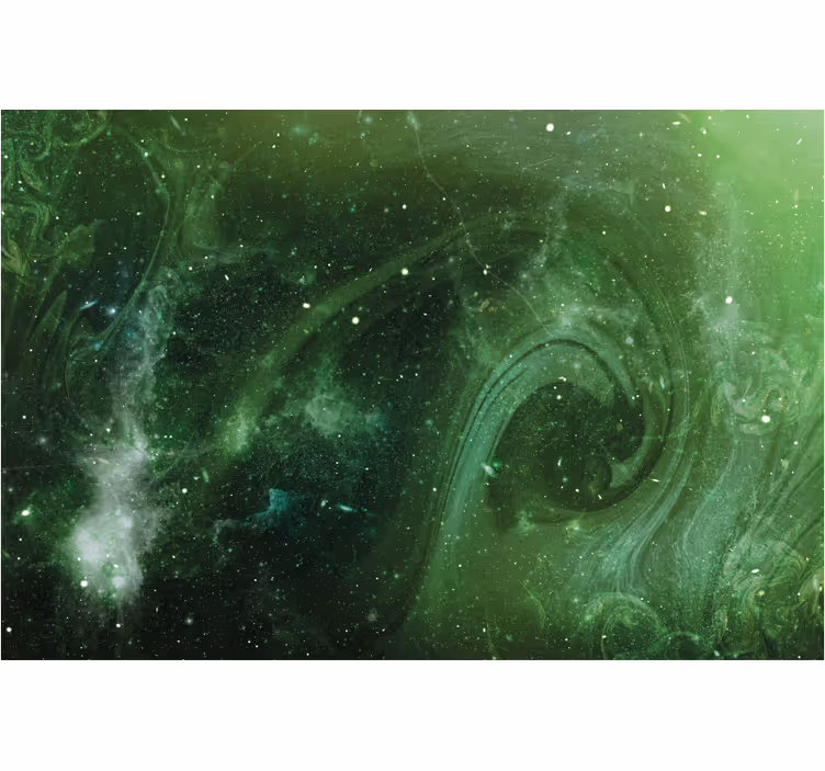 Tenda a rullo soggiorno vista spaziale verde - TenStickers