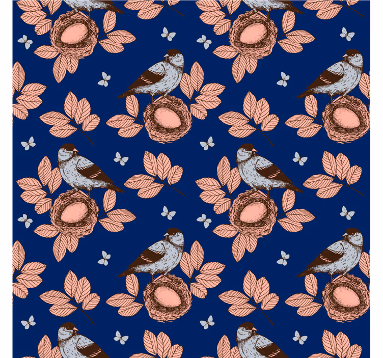 Tenda a rullo soggiorno nido blu in stile africano - TenStickers