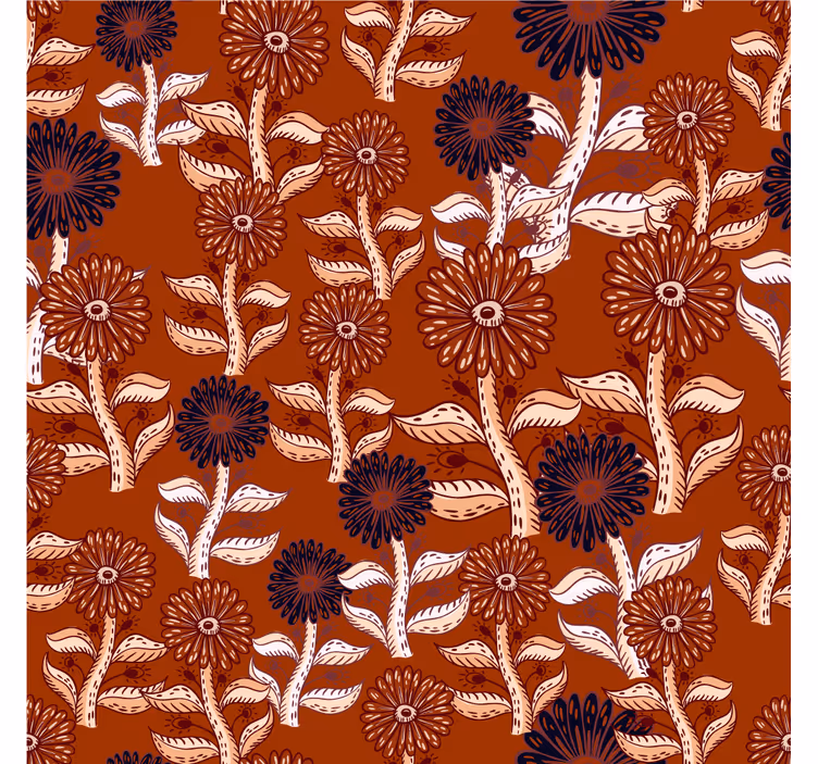 Tenda a rullo soggiorno design astratto girasole africano - TenStickers