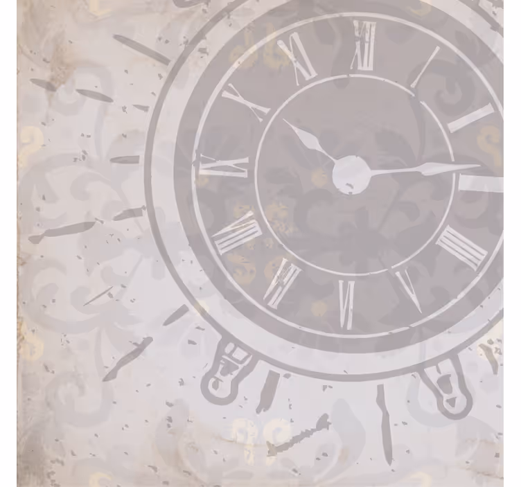 Tenda a rullo soggiorno orologio shabby chic bianco - TenStickers