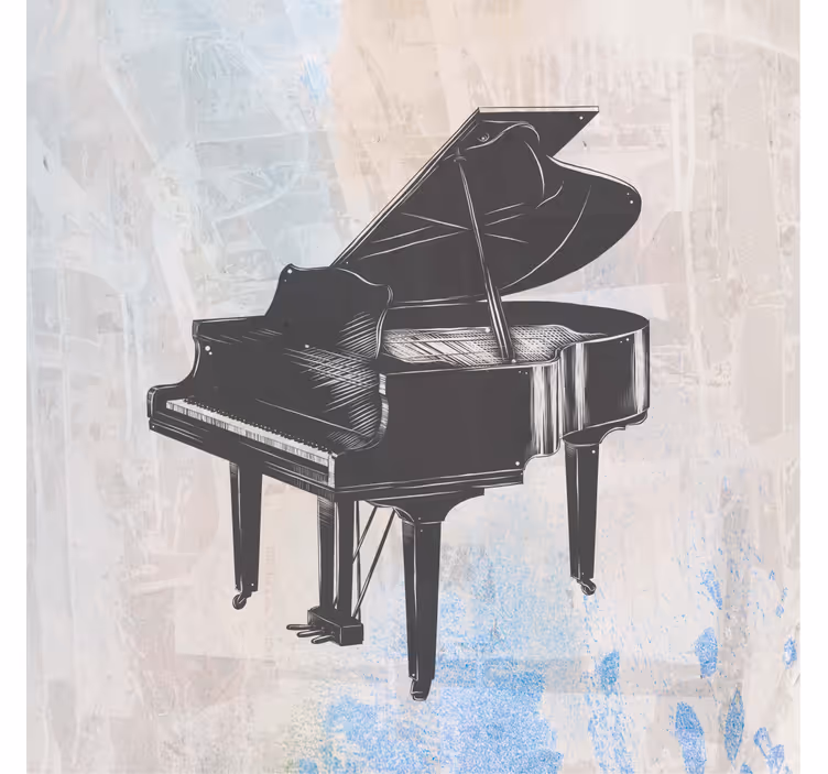 Tenda a rullo soggiorno pittura shabby chic pianoforte - TenStickers