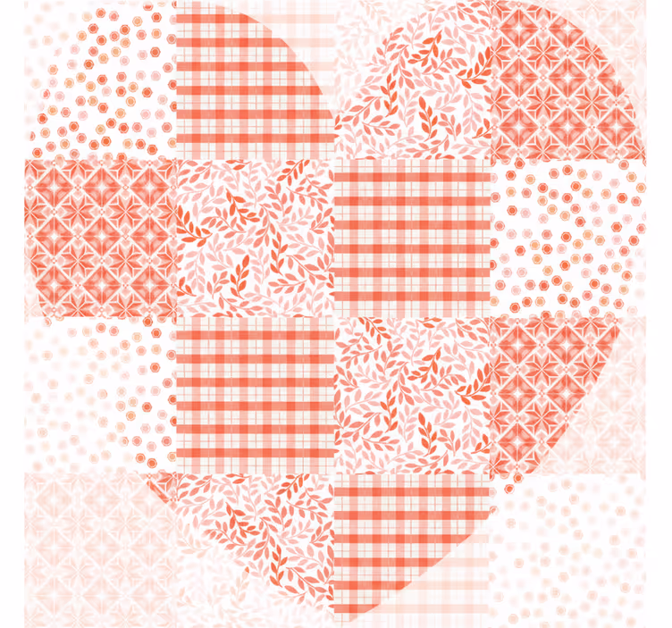 Tenda a rullo soggiorno design cuori rossi e bianchi - TenStickers