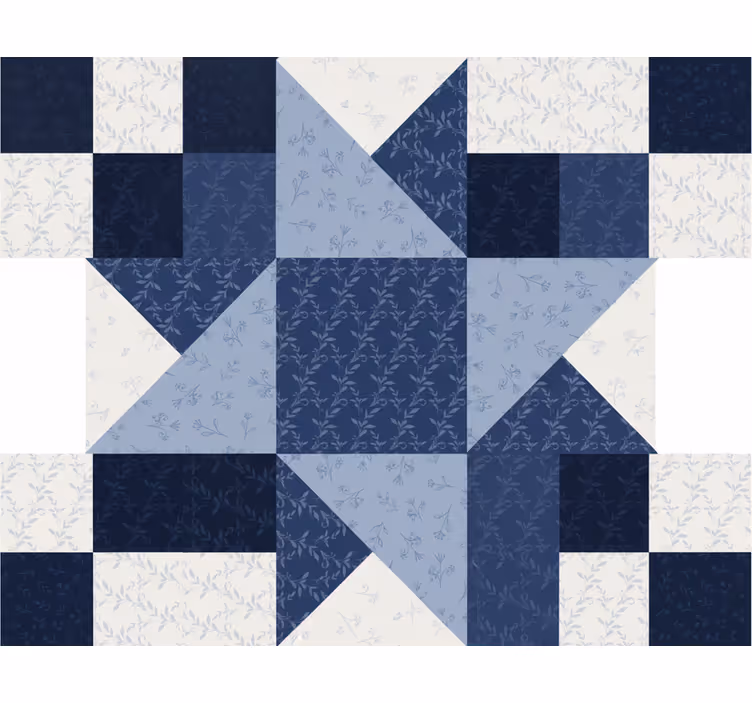 Tenda a rullo soggiorno design triangoli blu a stelle - TenStickers