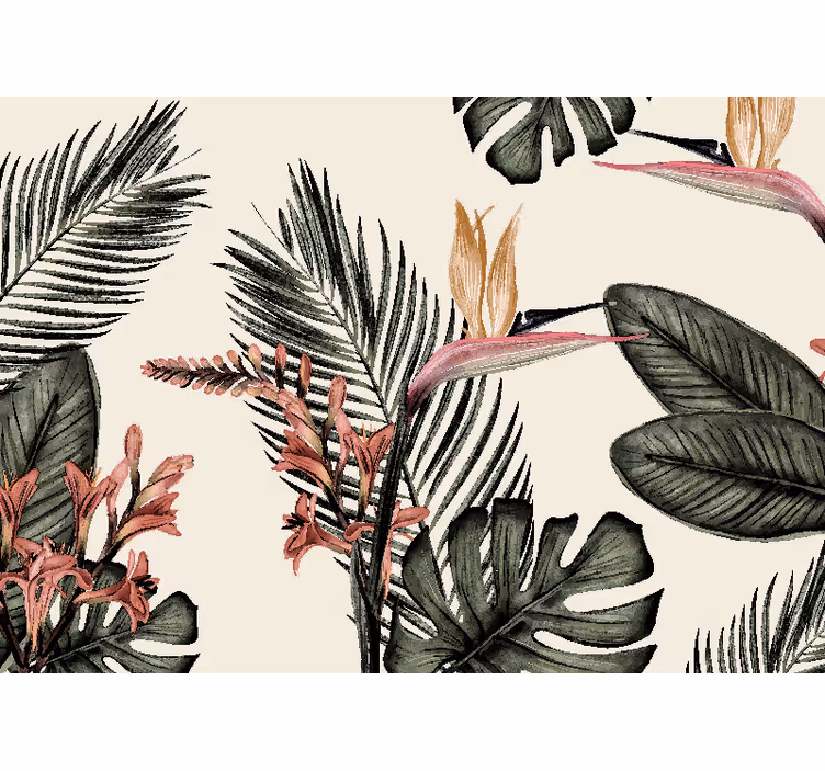 Tenda a rullo soggiorno charcoal tropicale - TenStickers