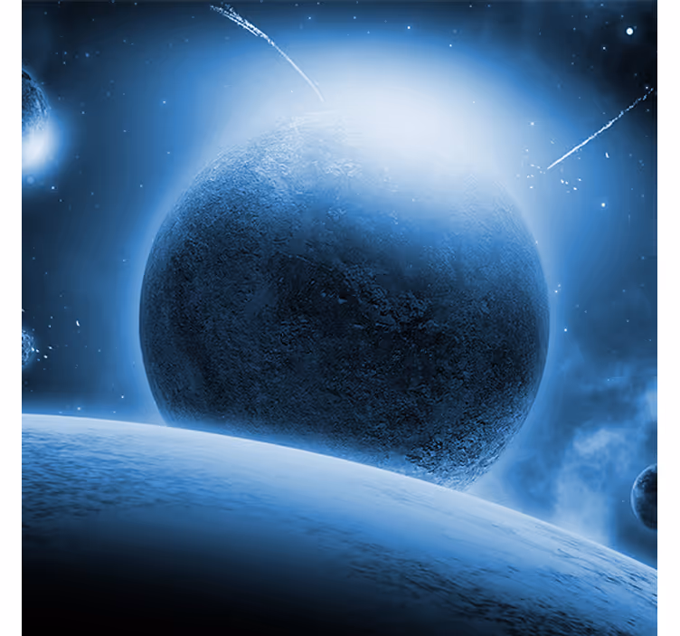 Tenda a rullo soggiorno vista spettacolare dalla luna - TenStickers