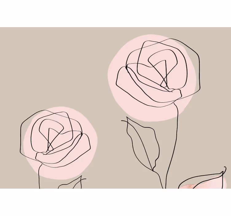 Tenda a rullo beige rose bianche acquerello astratte - TenStickers