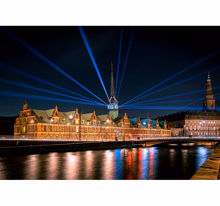 Tenda a rullo camera da letto tivoli di copenaghen di notte - TenStickers