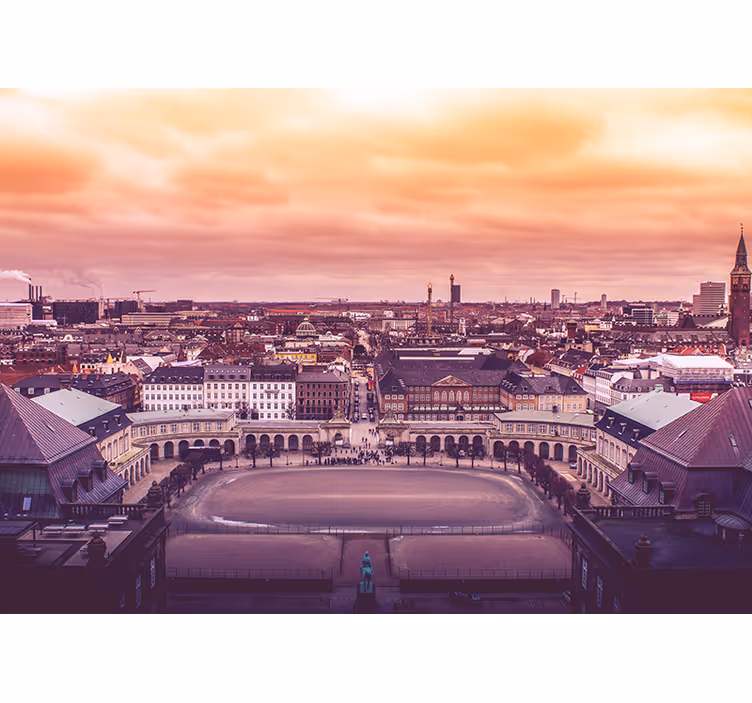 Tenda a rullo camera da letto vista aerea di copenhagen - TenStickers