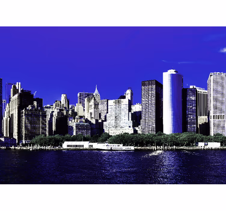 Tenda a rullo camera da letto grattacieli di manhattan sera - TenStickers