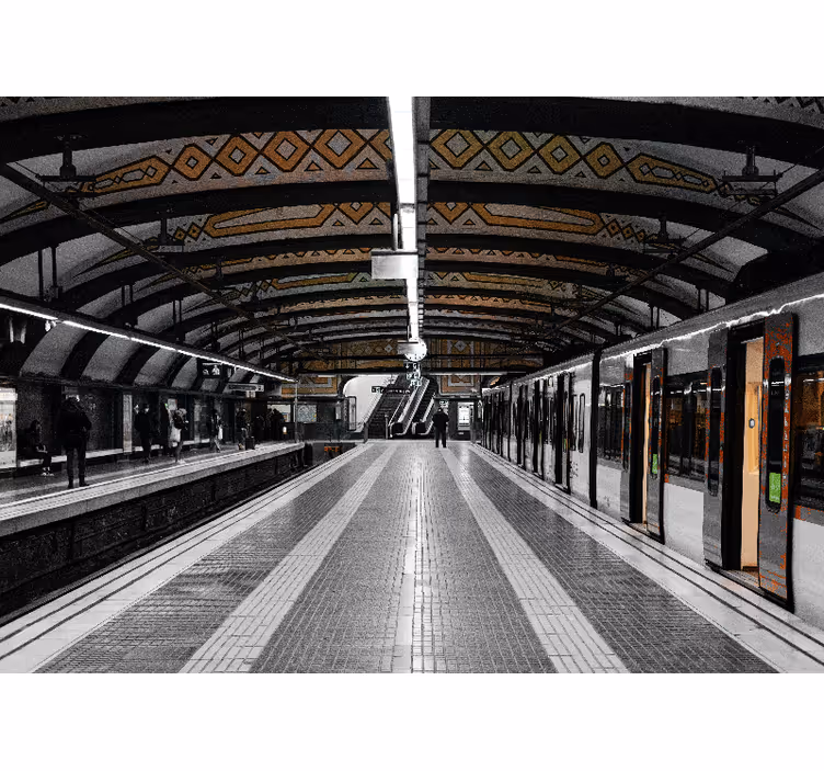 Tenda a rullo camera da letto stazione metro 3d - TenStickers