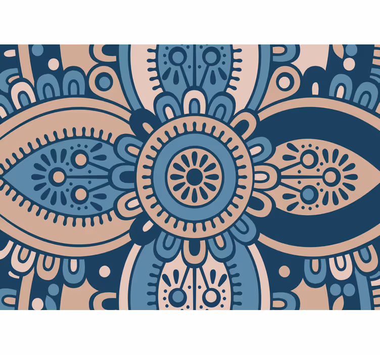 Tenda a rullo camera da letto mandala floreale blu - TenStickers