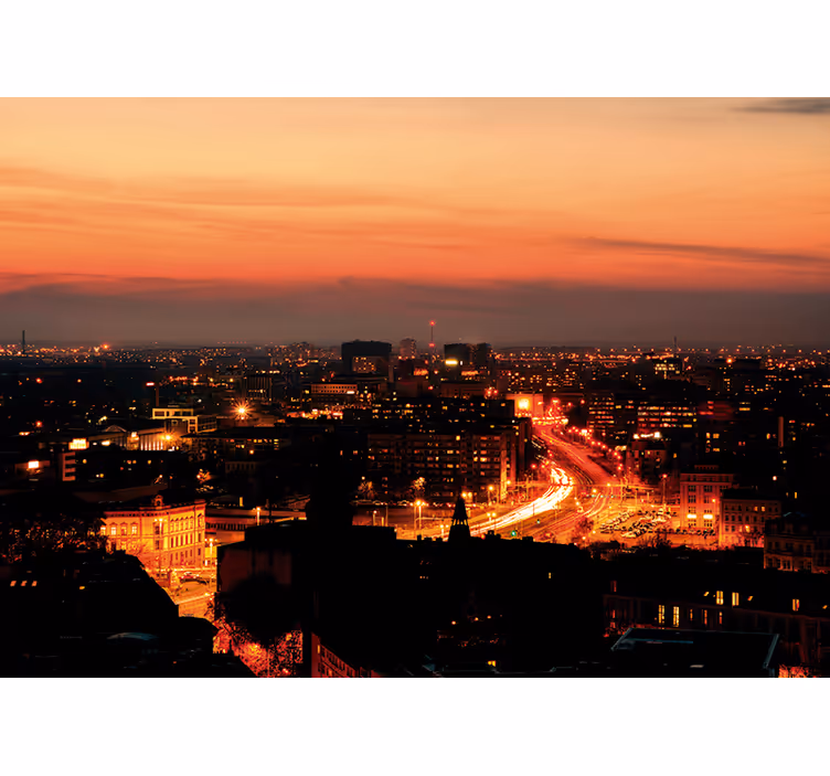 Tenda a rullo camera da letto panorama notturno wrocław - TenStickers