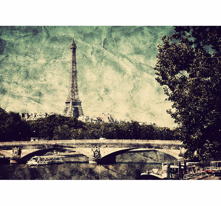 Tenda a rullo camera da letto illustrazione di parigi - TenStickers