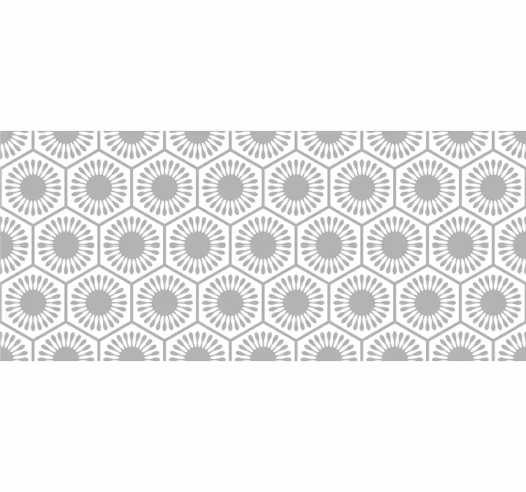 Tenda a rullo grigia fiori grigi e bianchi - TenStickers