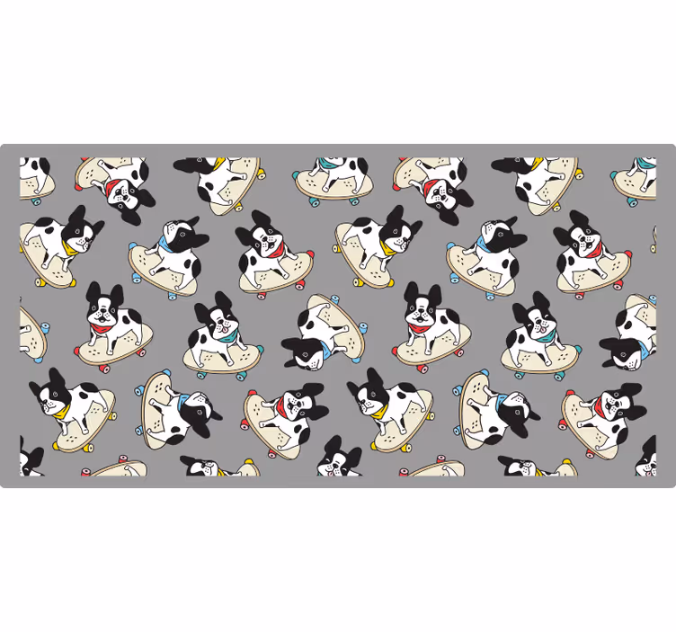 Tenda a rullo grigia bulldog skateboarder - TenStickers