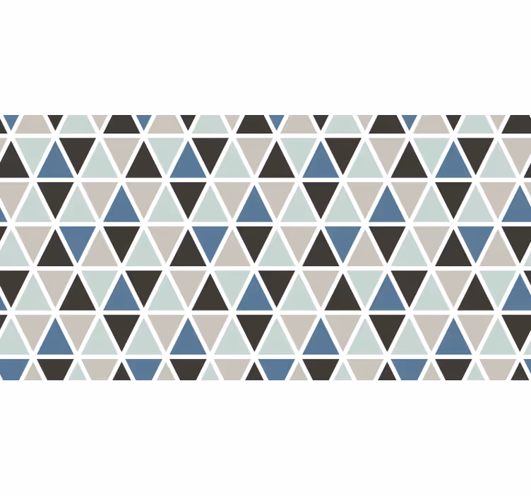Tenda a rullo grigia motivo geometrico blu e grigio - TenStickers