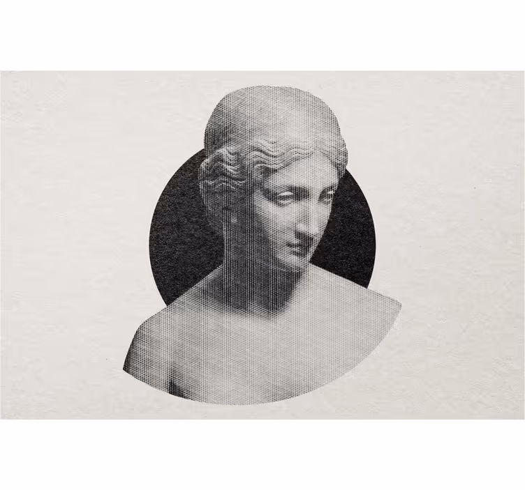 Tenda a rullo grigia statua greca in stile incisione - TenStickers