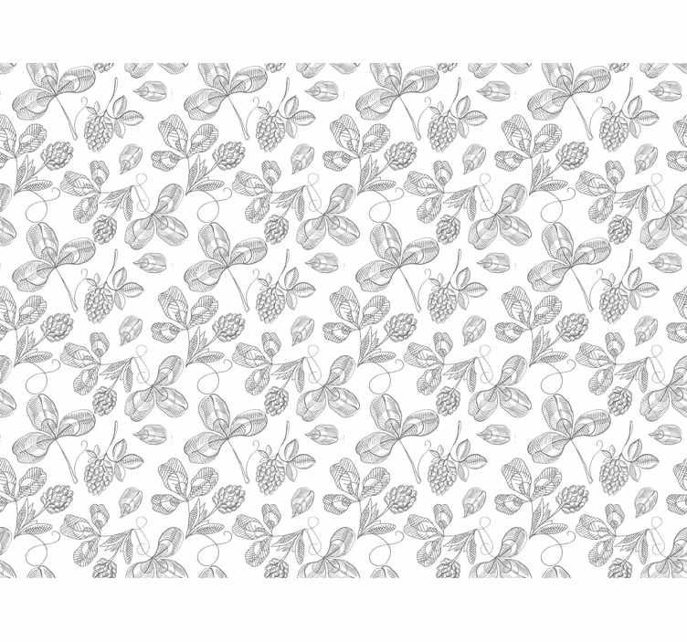 Tenda a rullo grigia ricamo floreale - TenStickers