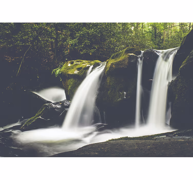 Tenda a rullo camera da letto cascata natura forestale - TenStickers