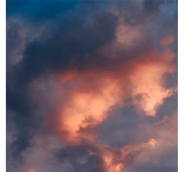 Tenda a rullo soggiorno cielo nuvoloso arancione - TenStickers