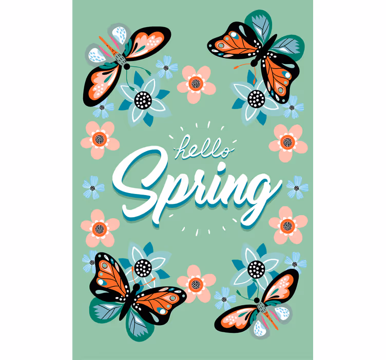 Tenda a rullo soggiorno benvenuta primavera - TenStickers