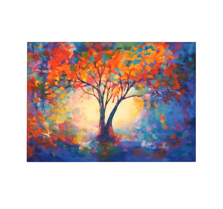 Tenda a rullo soggiorno albero della vita multicolore - TenStickers